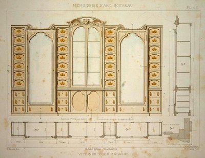 Design for et butikkutstillingsskap, illustrasjon fra 