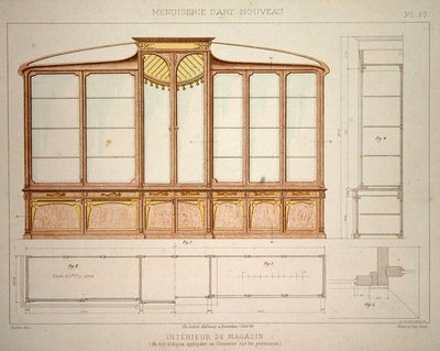 Design for et butikkutstillingsskap, illustrasjon fra 