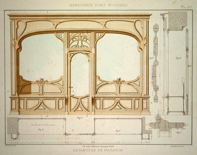 Design for en butikkfront, illustrasjon fra 