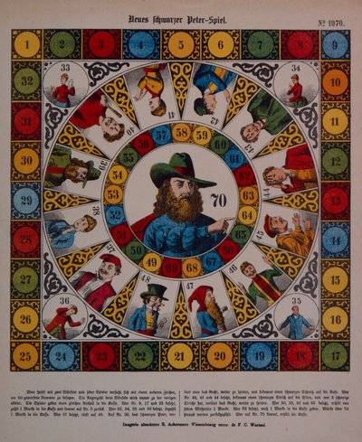 Game of Schwarzer Peter, eller Black Peter, bredark utgitt av Ackermann, Wissembourg av F. C. Wentzel