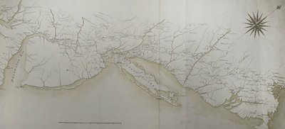 Generelt kart over leirene og marsjer til hæren i Amerika på ordre fra Rochambeau, detalj på høyre side, fra 