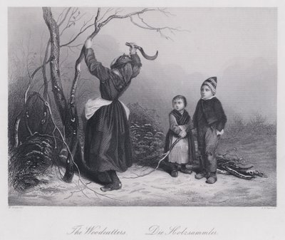 The Woodcutters (gravering) av F. Grenier