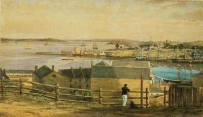 Circular Quay, Sydney, ca. 1870 (akvarell) av F. Halsted