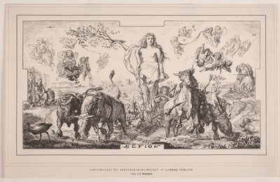 Gefion, takmaleri for Frederiksborgmuseet av Lorenz Frølich av F. Hendriksen