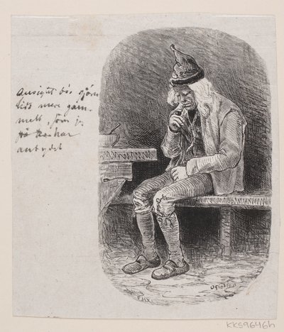 Illustrasjon for "Den syvende far i huset" av F. Hendriksen
