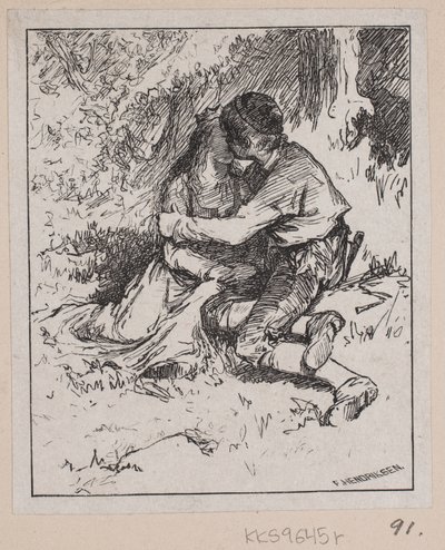 Illustrasjon for "Gæte Kongens Harer" av F. Hendriksen