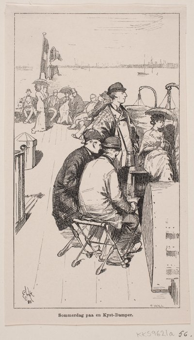 Sommerdag på en kystdamper av F. Hendriksen