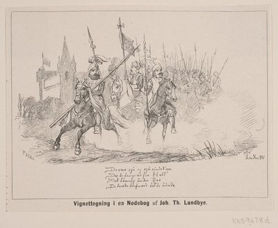 Vignetttegning i en musikkbok av F. Hendriksen