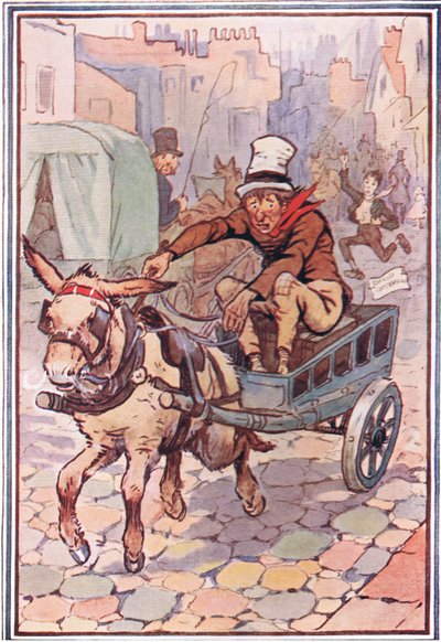 David løp etter ham så fort han kunne, illustrasjon fra David Copperfield, 1914 av F. M. B. Blaikie
