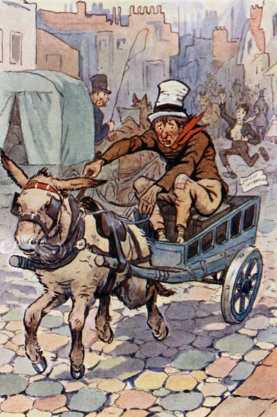 Illustrasjon for David Copperfield (farge litho) av F. M. B. Blaikie