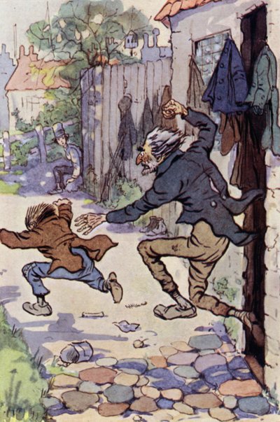 Illustrasjon for David Copperfield (farge litho) av F. M. B. Blaikie