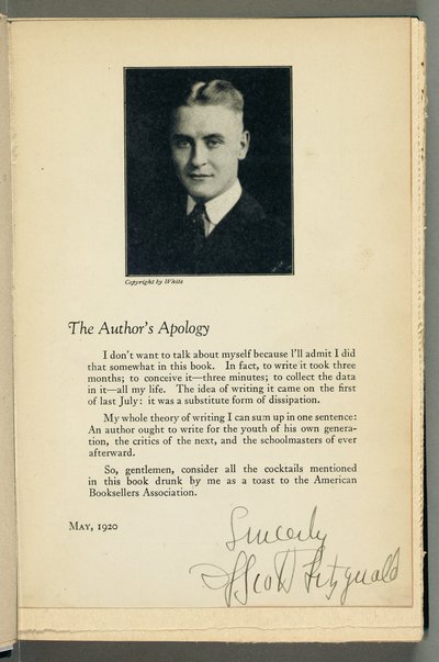 Signert kopi av "This Side of Paradise" av F. Scott Fitzgerald