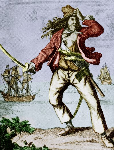 Mary Read (1690-1720) engelsk kvinne pirat (gravering) av F. Wentworth