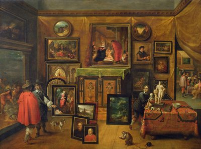 The Picture Gallery of Pieter Stevens, ca. 1640-48 (panel) av F. and Teniers Francken
