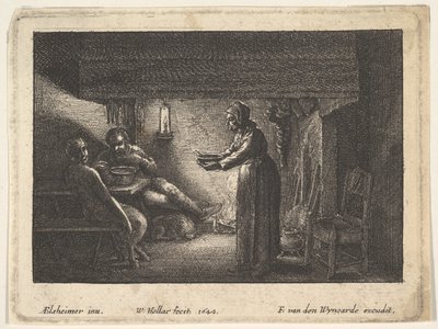 Satyren og bonden, 1644. av F van den Wyngarde