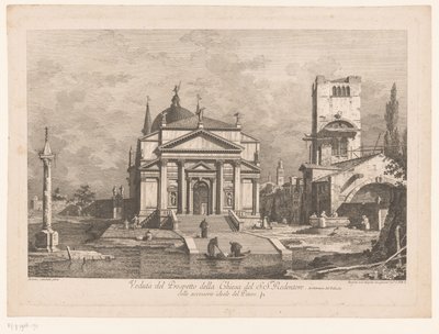 Utsikt over Il Redentore i Venezia Veduta del Prospetto della Chiesa del S.S.mo Redentore (tittel på objekt) Utsikt over Venezia etter Canalettos design (serietittel) av Fabio Berardi