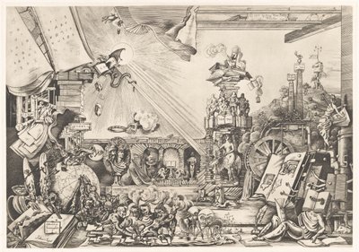 Surrealistisk ytelse Librorum Triumphus (tittel på objekt) av Fabius von Gugel (signed by artist)