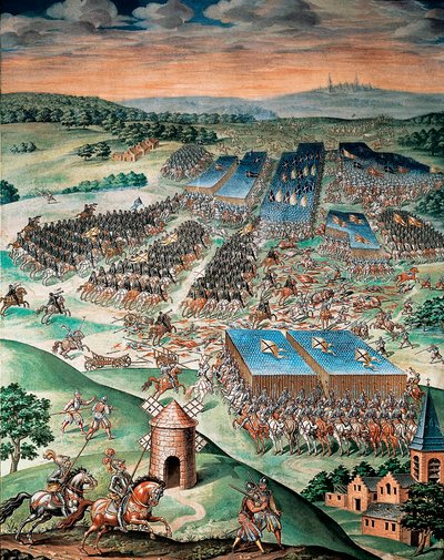 Slaget ved Saint Quentin mellom Spania og Frankrike (1557) av Fabrizio Castello