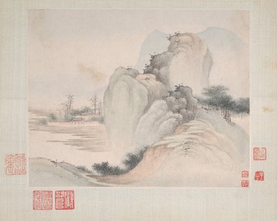 Landskap malt for Yuweng, datert 1673. av Fan Qi