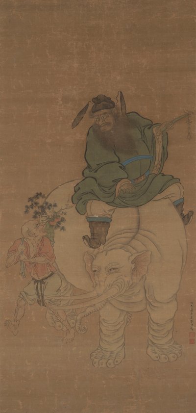 Zhong Kui Riding an Elephant av Fan Yi