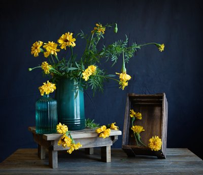 Livlig stilleben med ringblomster av Fangping Zhou