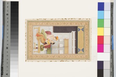 Dipak Raga, ca. 1750 (ugjennomsiktig akvarell og gull på papir, montert på en albumside) av Faqir ullah Faqir ullah