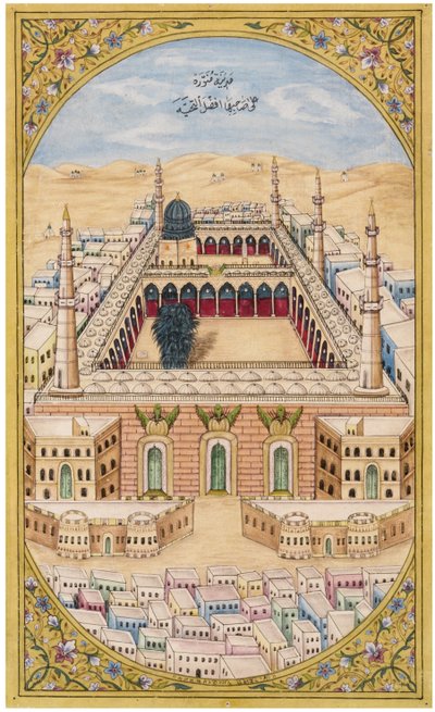 Profetens moske i Medina, ca. 1880 av Fateh Muhammad Mussawar