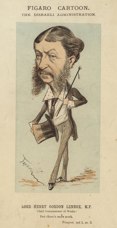 Lord Henry Gordon-Lennox , britisk konservativ politiker og statsråd i Benjamin Disraelis administrasjon (farge litho) av Faustin (b.1847)