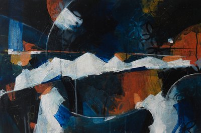 På vei østover, 2018 (akryl på lerret) av Faye Bridgwater