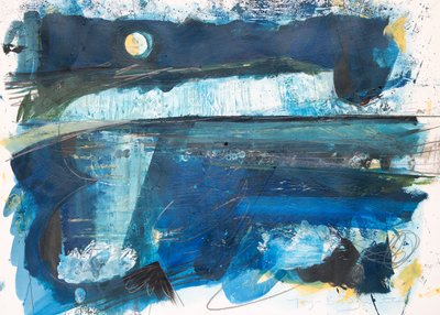 Måneskinn, 2020 (akryl på papir) av Faye Bridgwater