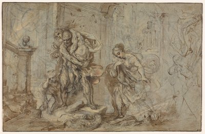 Aeneas sparer Anchises ved Trojas fall av Federico Barocci