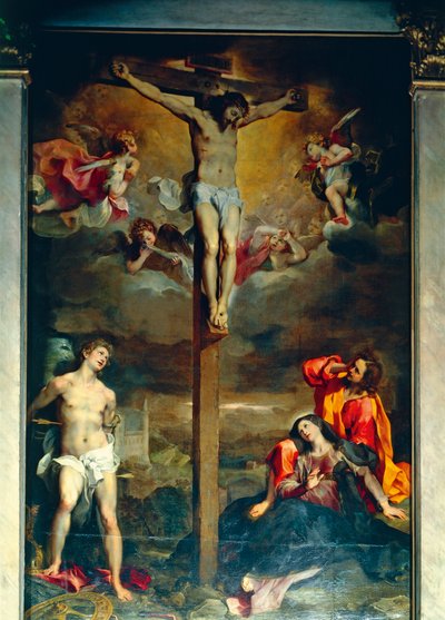 Korsfestelse med jomfru og hellige av Federico Fiori Barocci or Baroccio