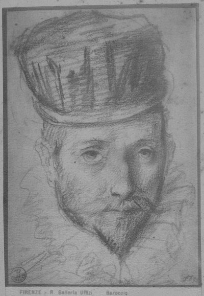 Francesco Maria della Rovere (rødt og svart kritt på papir) av Federico Fiori Barocci or Baroccio
