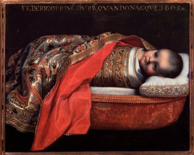 Portrett av Federico Ubaldo della Rovere, hertugen av Urbino (spedbarn) - Maleri av Federico Fiori Barocci or Baroccio