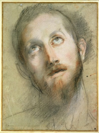 Studie for Kristi hode (svart kritt) av Federico Fiori Barocci or Baroccio