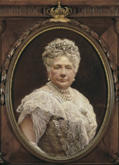 Portrett av Isabella av Borbon, prinsesse av Spania, datter av Isabella II og søster av Alfonso XII (olje på lerret) av Federico Godoy y Castro