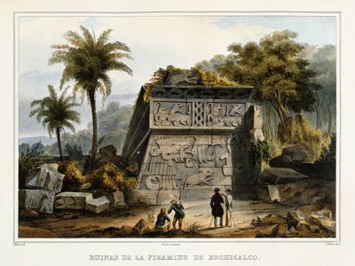 Ruinene av pyramiden i Xochicalco, 1839? av Federico Mialhe