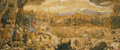 Jaktscene med imaginære Firenze, av Federico Zuccaro (ca. 1540-1609) av Federico Zuccaro