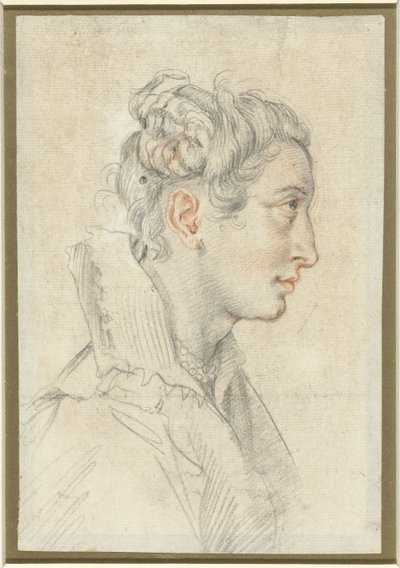 Portrett av en ukjent ung kvinne i profil av Federico Zuccaro