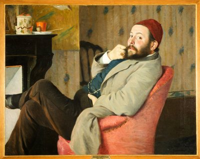 ""Den italienske kunstkritikeren og mecene italien Diego Martelli av Federigo Zandomeneghi