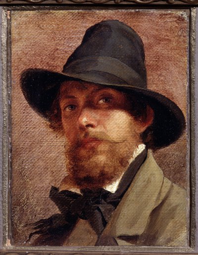 ""Selvportrett"" Maleri av Feodor Andreyevich Bronnikov (1827-1902) 1856 State V. Tropinin-Museum, Moskva av Fedor Andreevich Bronnikov