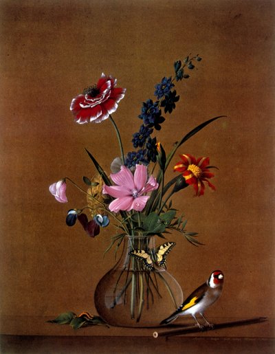 Bukett blomster med en sommerfugl av Fedor Petrovich Tolstoy