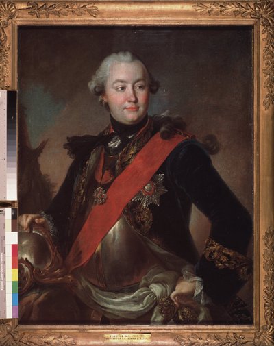 Portrett av den militære og politiske lederen, favoritt til keiserinne Catherine II (1729-1796), grev Grigori Orlov (eller Orloff) av Fedor Stepanovich Rokotov