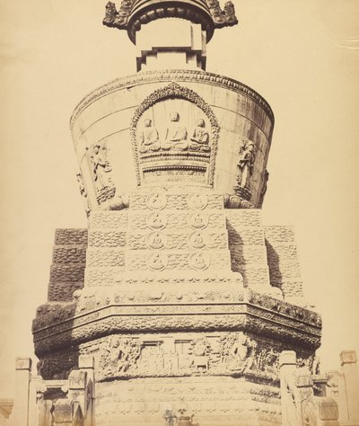 Arkitektonisk utsikt over Lama-tempelet nær Pekin, oktober 1860 av Felice Beato