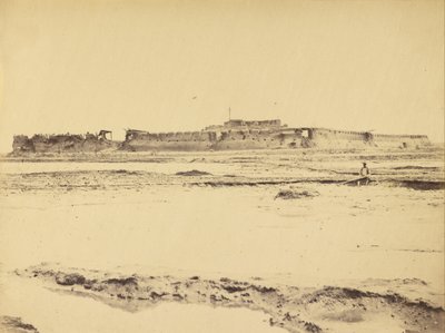 Eksteriør av North Fort Peiko-elven som viser den engelske og franske inngangen, 21. august 1860 av Felice Beato