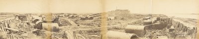 Interiør av North Fort Taku etter fangsten 21. august 1860 av Felice Beato
