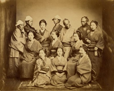 Japansk familie av Felice Beato