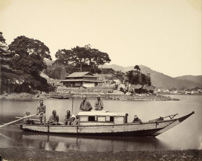 Japansk søppel i Canal, Nagasaki av Felice Beato