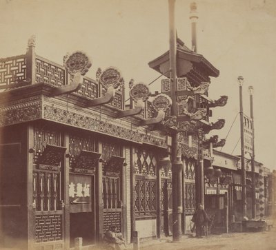Butikker og gate, den kinesiske byen Pekin, oktober 1860 av Felice Beato