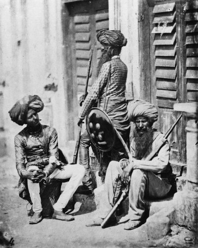 Sikh-offiserer under det indiske opprøret, 1858 av Felice Beato